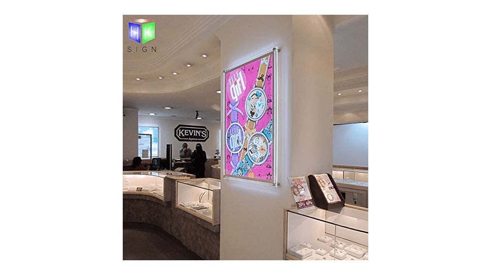 HKSIGN 24X36 Zoll Ultradünnes Wandmontiertes Acryl-LED-Leuchtkasten-Ladenschild