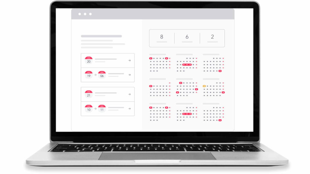Factorial PTO 추적기 소프트웨어를 실행하는 노트북의 그래픽
