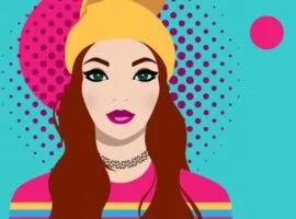 顧客中心のブランドを代表するキャップ ストックを身に着けている女性のポートレート
