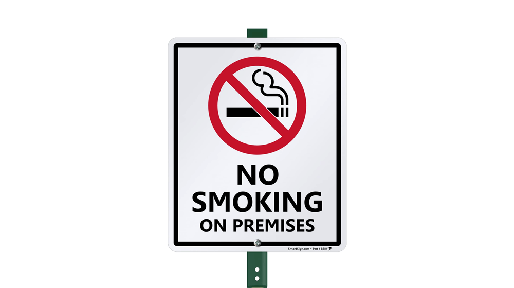 SmartSign ห้ามสูบบุหรี่ในสถานที่ LawnBoss Sign