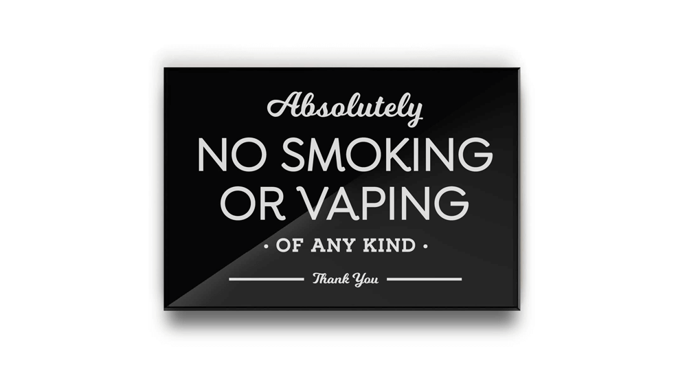 ห้ามสูบไอของป้ายดีไซเนอร์ทุกชนิดโดยเด็ดขาด