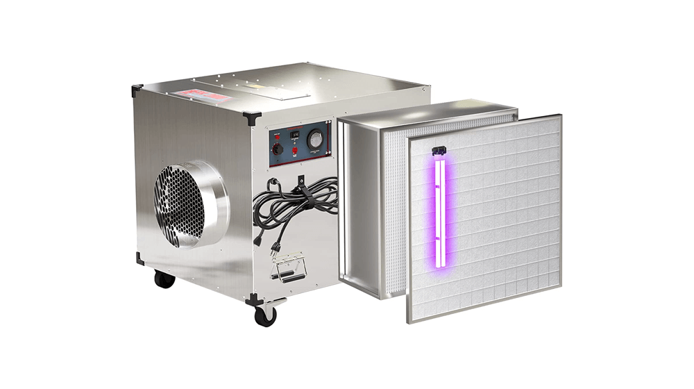 Komercyjna płuczka powietrza Abestorm 2000 CFM z lampą UV-C i wentylatorem