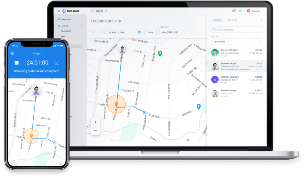 Reloj de tiempo Hubstaff