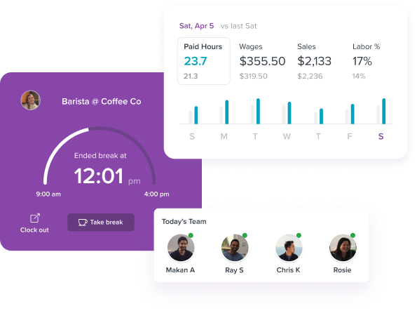 Interfaz de usuario de reloj de tiempo GPS de Homebase