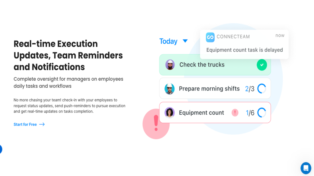 Capture d'écran de l'outil de gestion des tâches de Connecteam pour la gestion du paysage