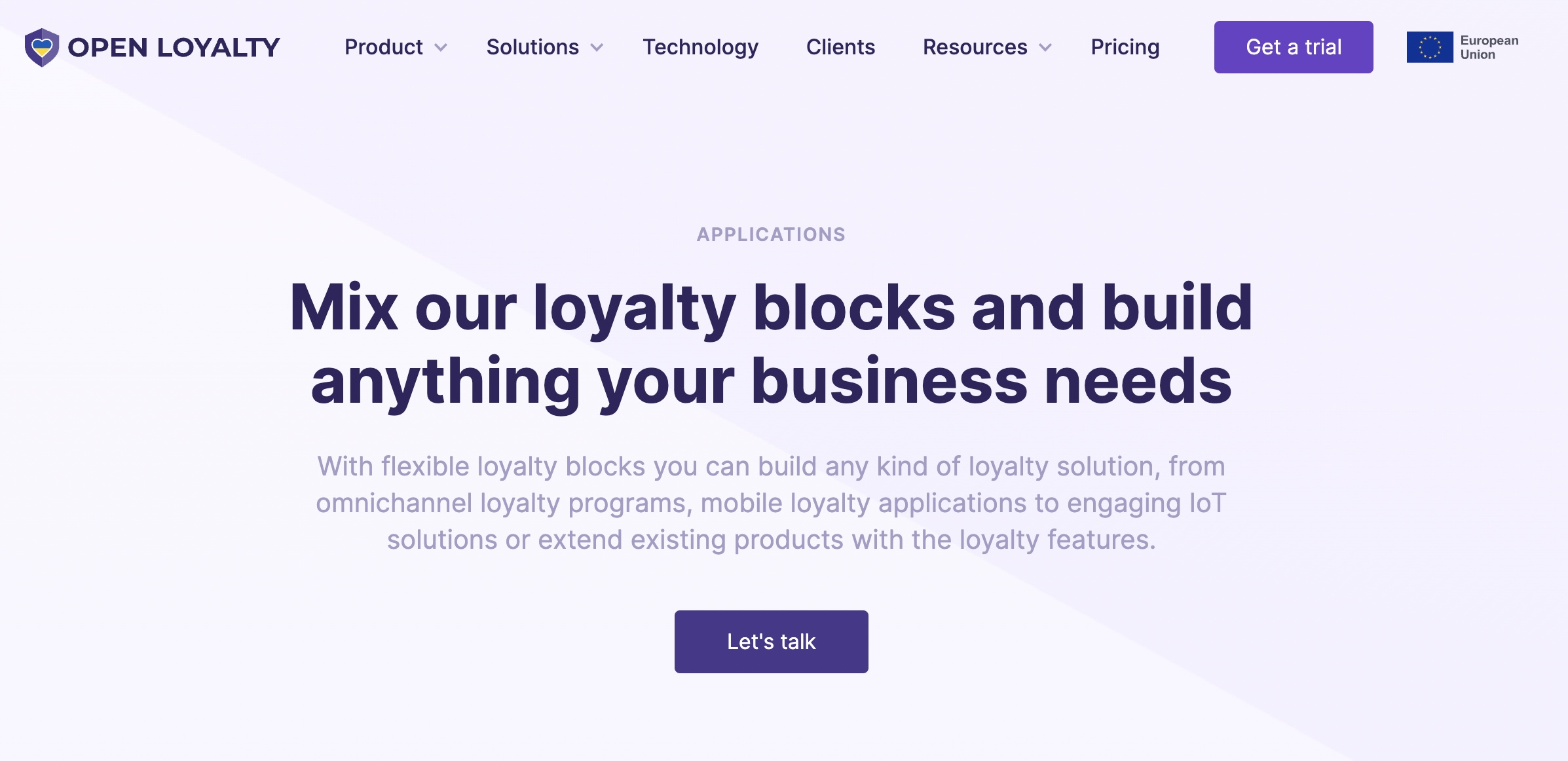 Abra a tela inicial do Lealdade