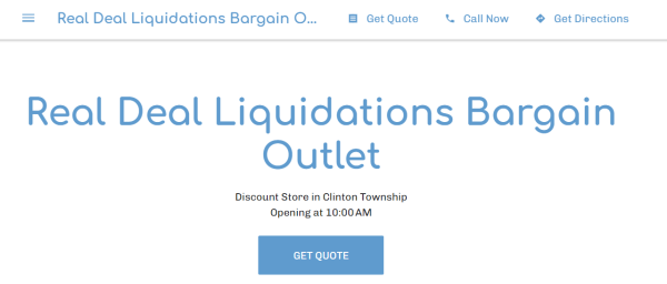 Real Deal Liquidations Bargay Outlet - магазины ликвидации в Мичигане