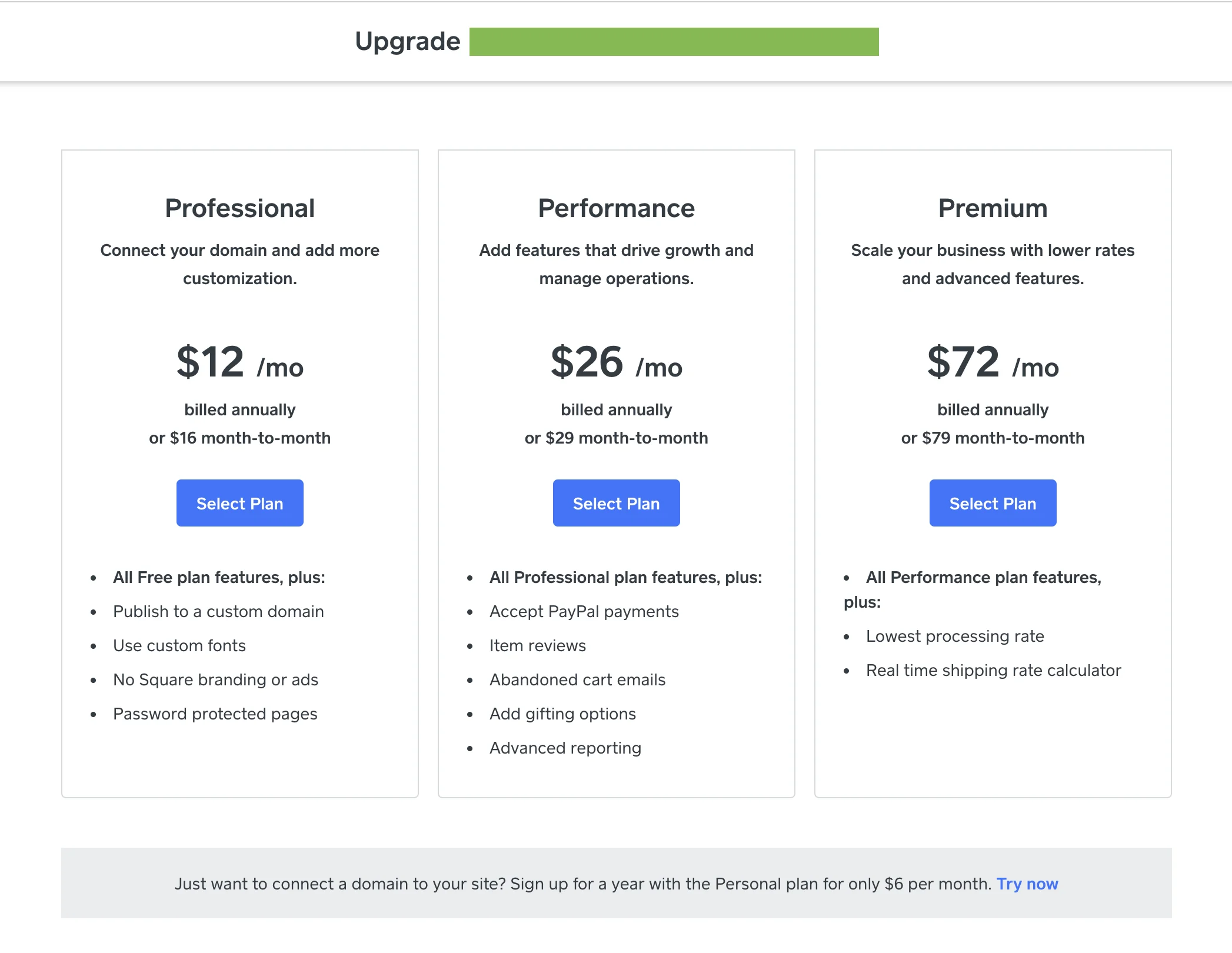 Mise à niveau de la boutique en ligne Square