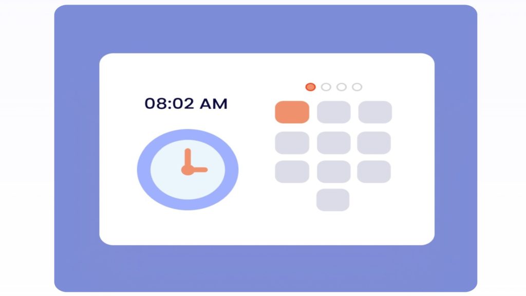 Gráfico do bloco de pinos do quiosque de relógio de ponto da Tommy