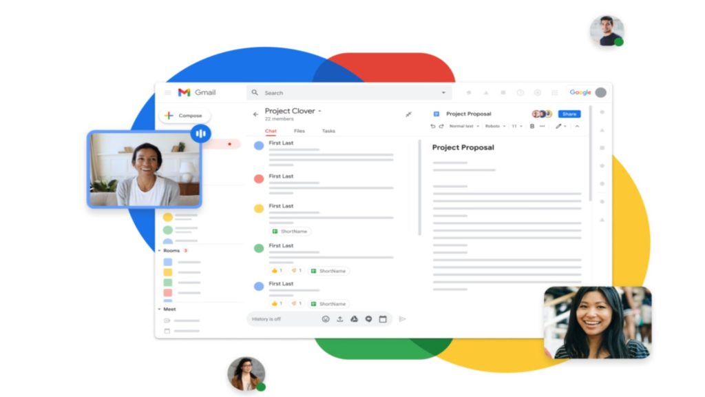 Grafika przedstawiająca zadania i dokument w Google Workspace