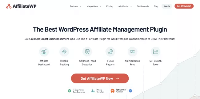 AffiliateWP Melhor plug-in de gerenciamento de afiliados do WordPress