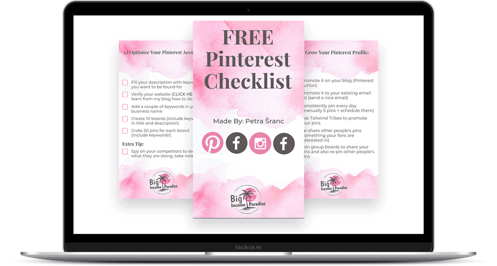 รายการตรวจสอบ Pinterest ฟรี