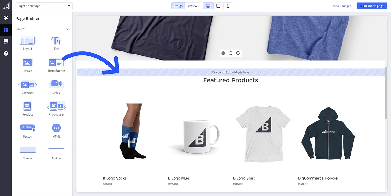 Desain etalase BigCommerce