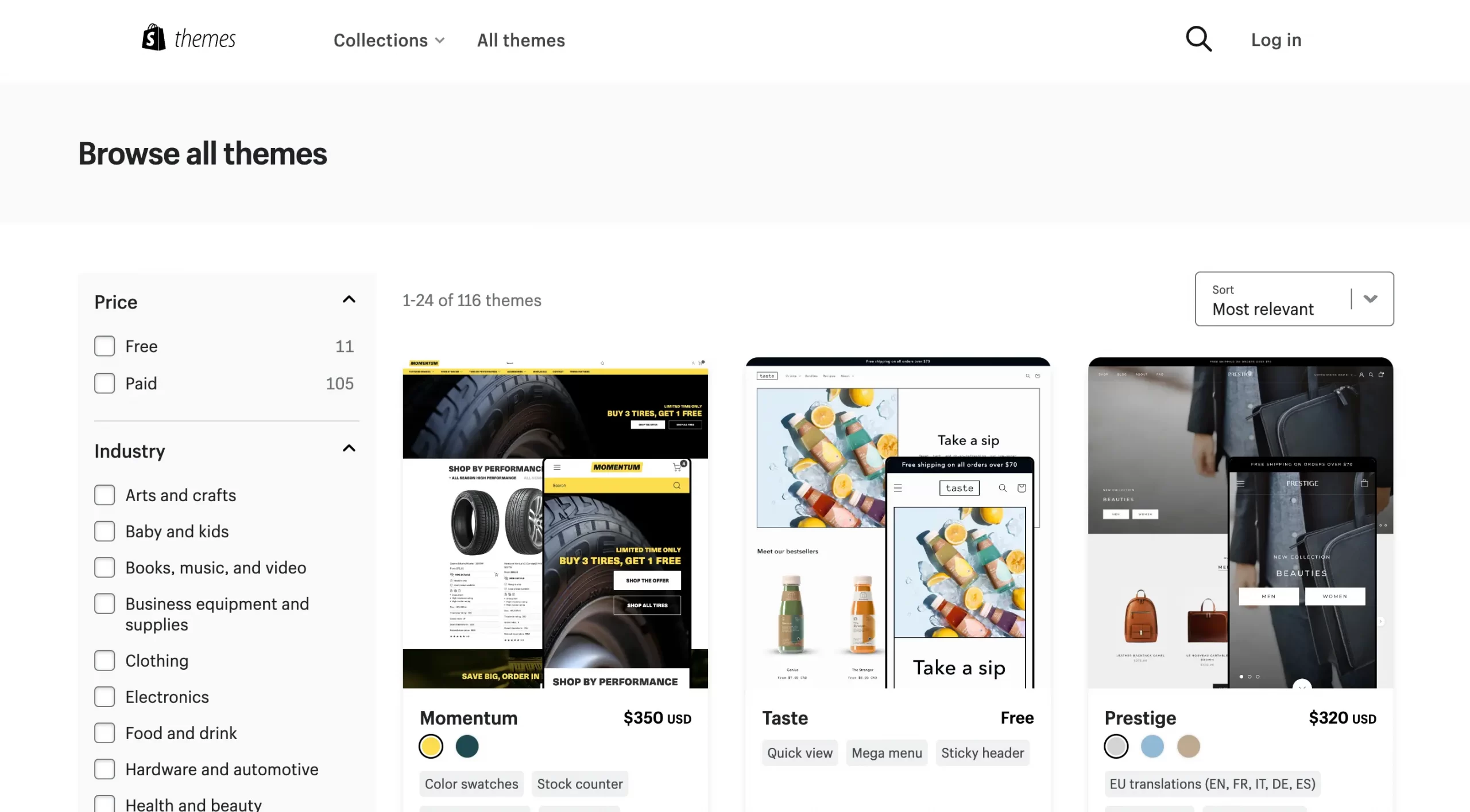 Shopify Basic vs BigCommerce Стандартный Shopify Тематический магазин