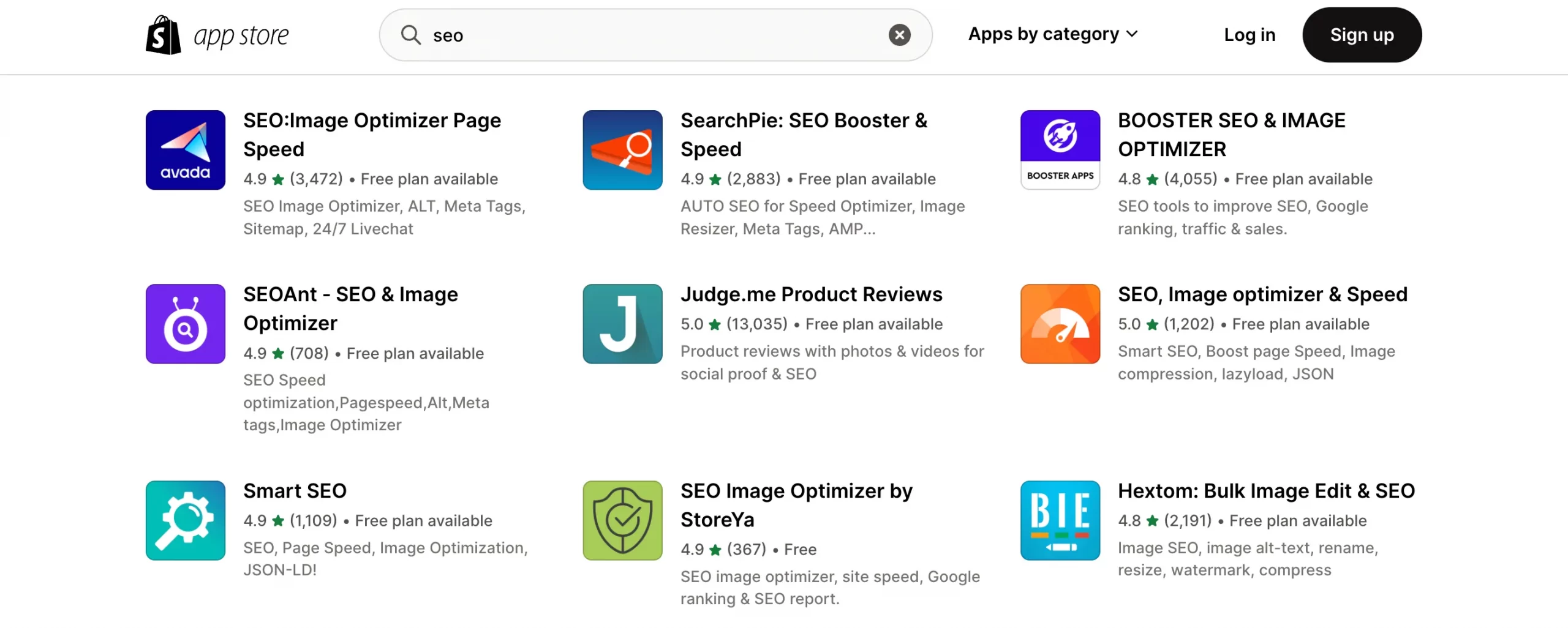 Shopify базовые и стандартные приложения для большой коммерции Shopify SEO-приложения