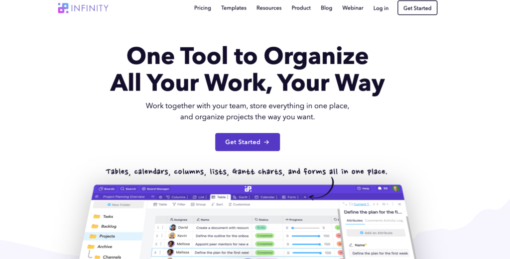 인피니티 웹페이지의 스크린샷