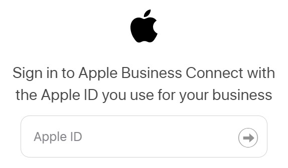 使用您的 Apple ID 登录业务连接