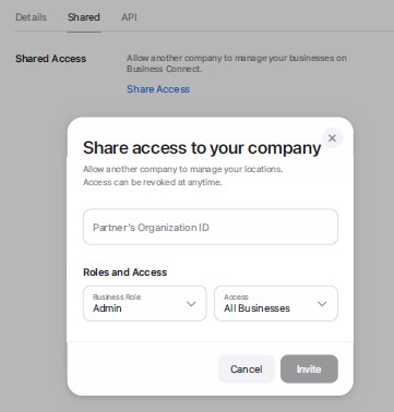 共享对 Apple Business Connect 的访问
