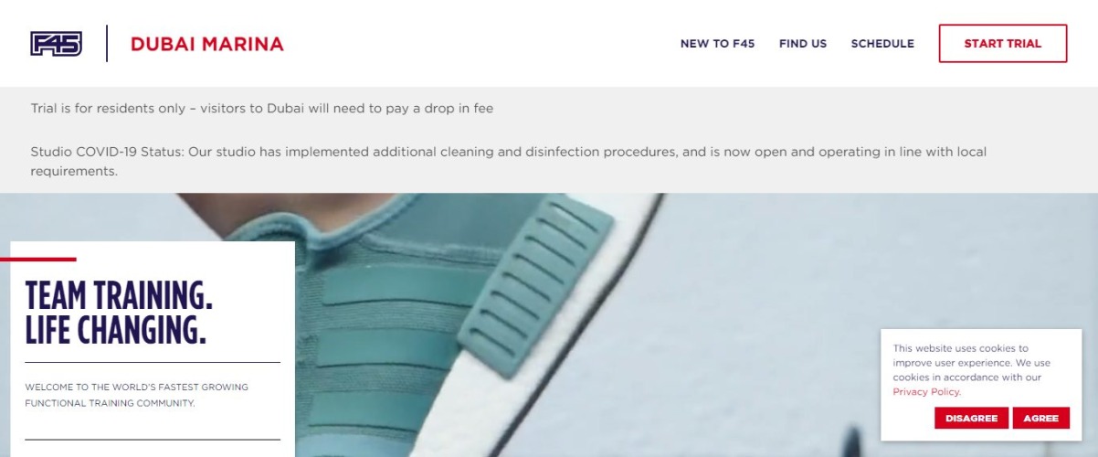 F45 Traveling Dubai Marina-gimnastică în Dubai