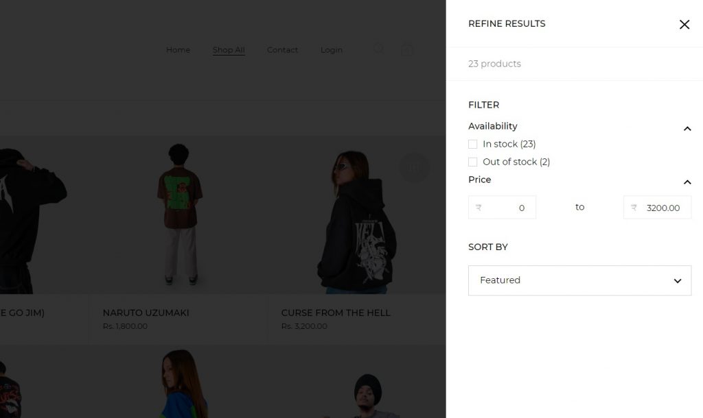 フィルターと並べ替え