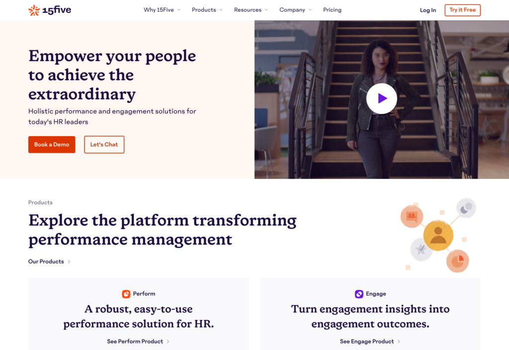 15Five web sayfasının ekran görüntüsü