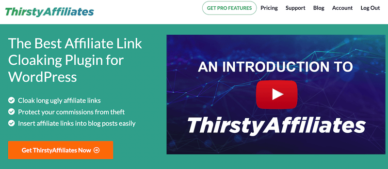 Die Thirsty Affiliate-Homepage.