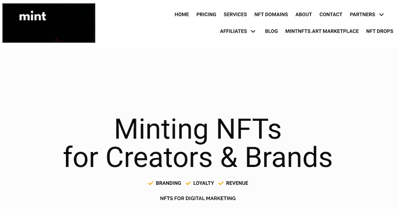 MintNFT — популярная программа партнерского маркетинга NFT.
