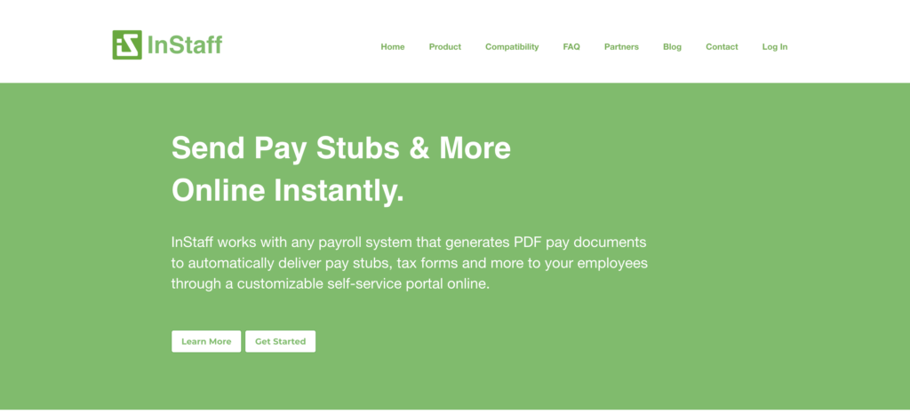 Zrzut ekranu strony internetowej instaff