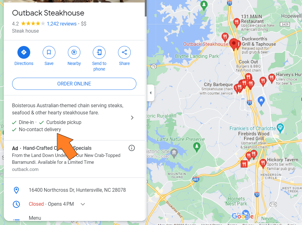 GBP Atributele restaurantului