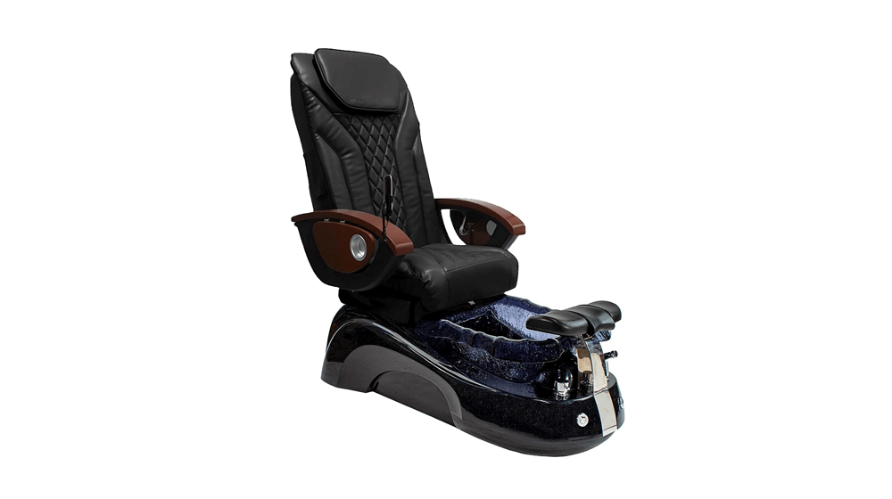 Scaun de pedichiură Shiatsulogic SIENA negru cu pompă de descărcare Cadă de pedichiură elegantă cu sistem de hidromasaj fără țevi Pedichiură Spa