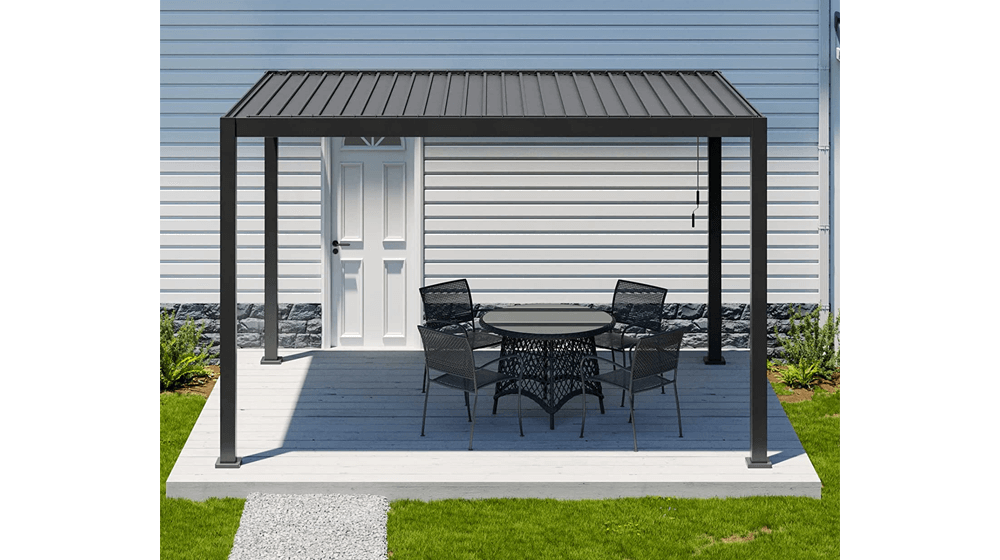 SORARA Pergola à persiennes Mirador Gazebo en aluminium de 10 pi × 13 pi avec toit réglable pour terrasse de jardin extérieur