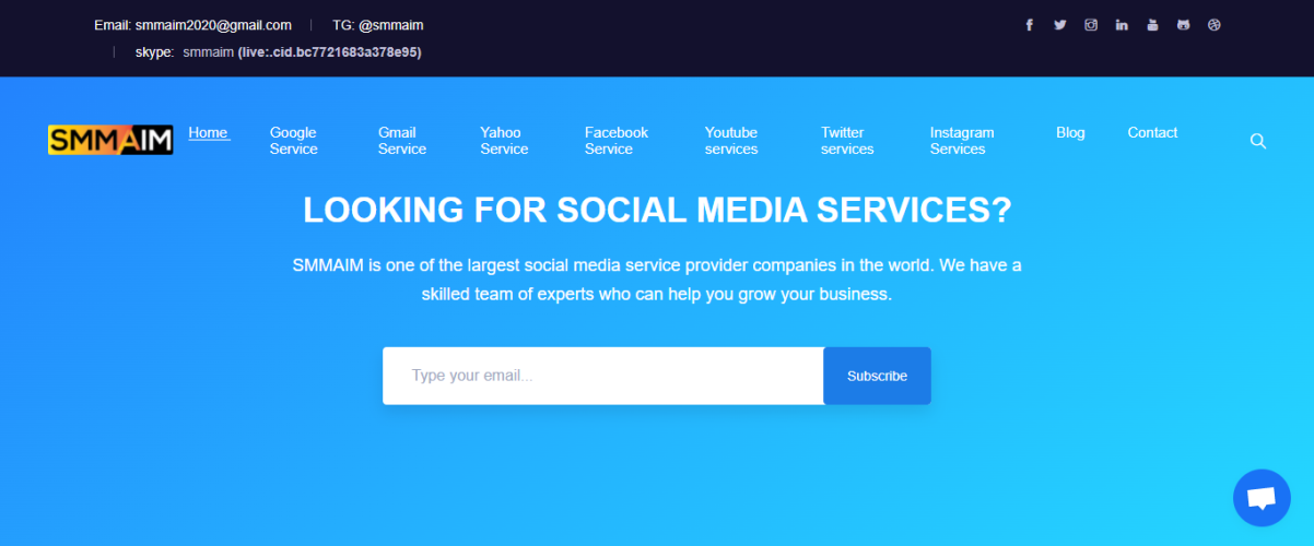 SMMAim- Site-uri pentru a cumpăra conturi Gmail