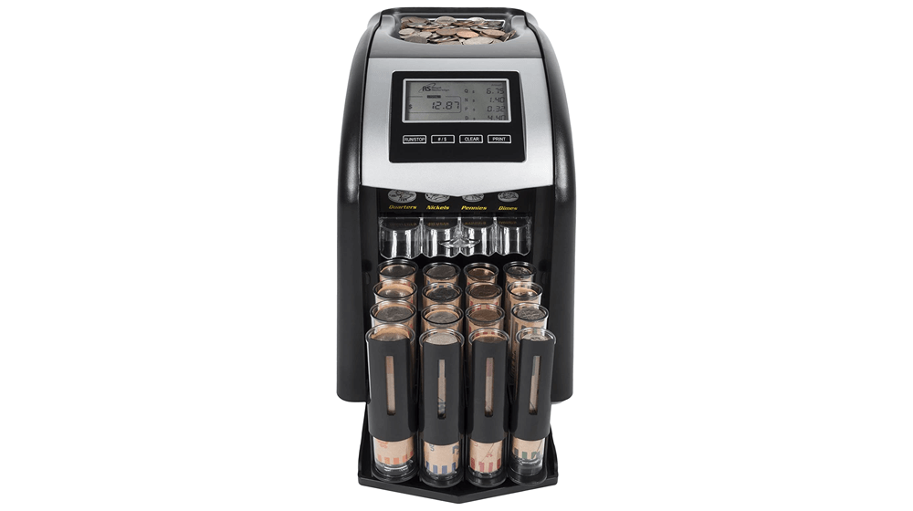 Compteur de pièces électrique Royal Sovereign à 4 rangées avec technologie anti-bourrage brevetée et affichage de comptage numérique