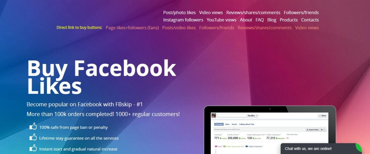 FBSkip - Cumpărați vizualizări live pe Facebook