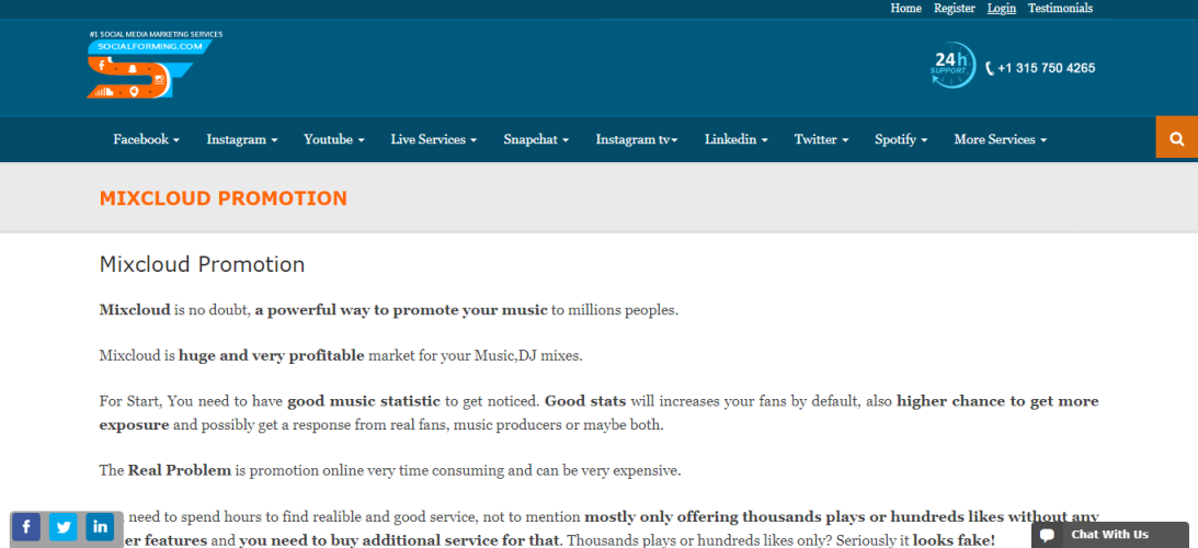 社会形成 - Mixcloud推广服务