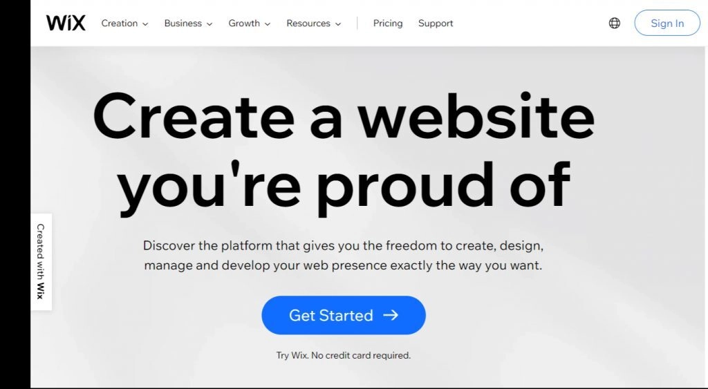 Créateur de site Web Wix gratuit