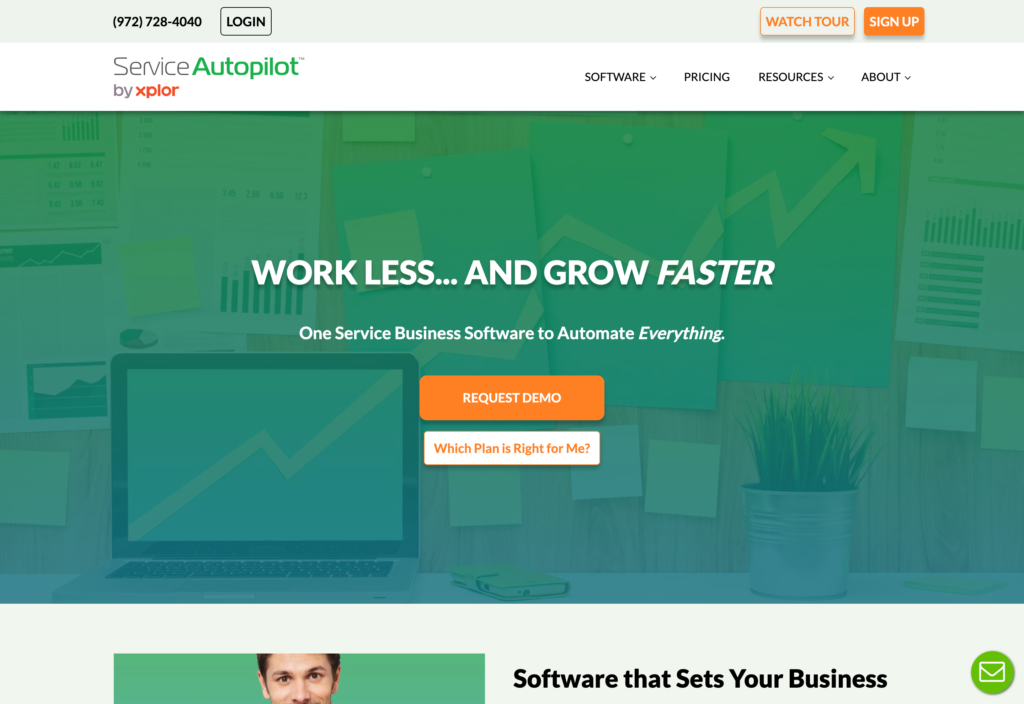 Cuplikan layar halaman web Service AutoPilot