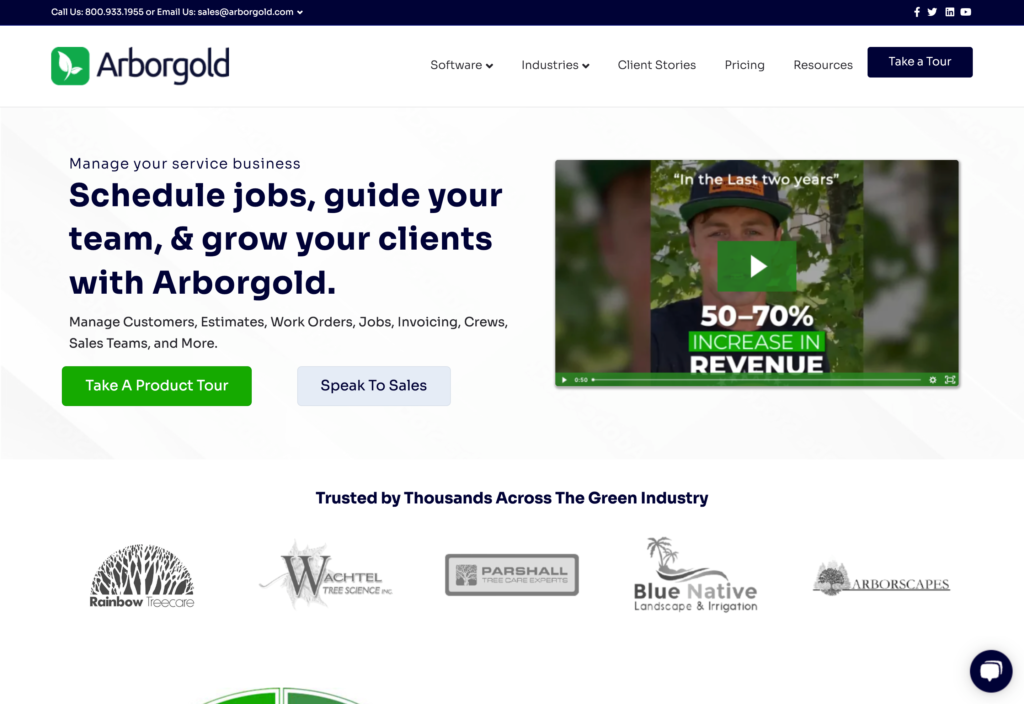 Tangkapan layar halaman web Arborgold