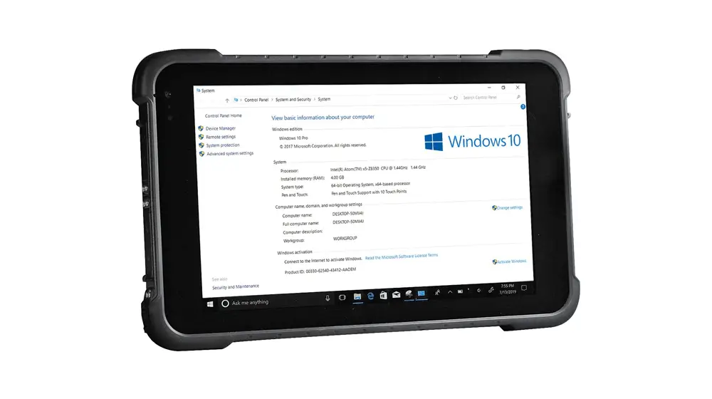 Tablette PC robuste industrielle Vanquisher de 8 pouces