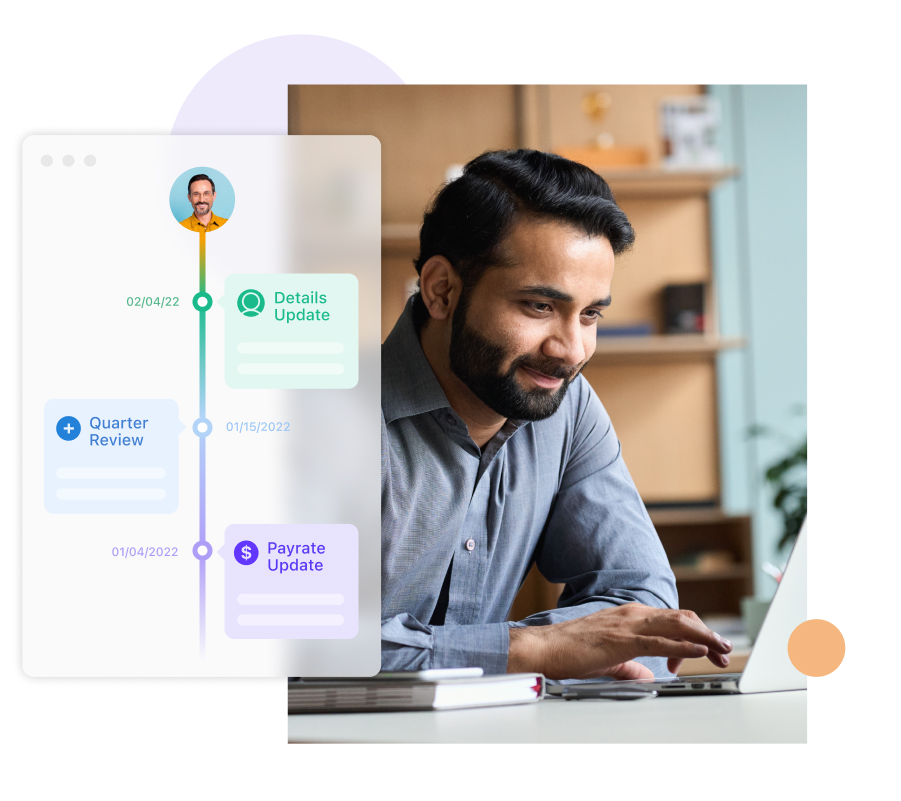 Interface de usuário do software de linha do tempo on-line gratuito Connecteam