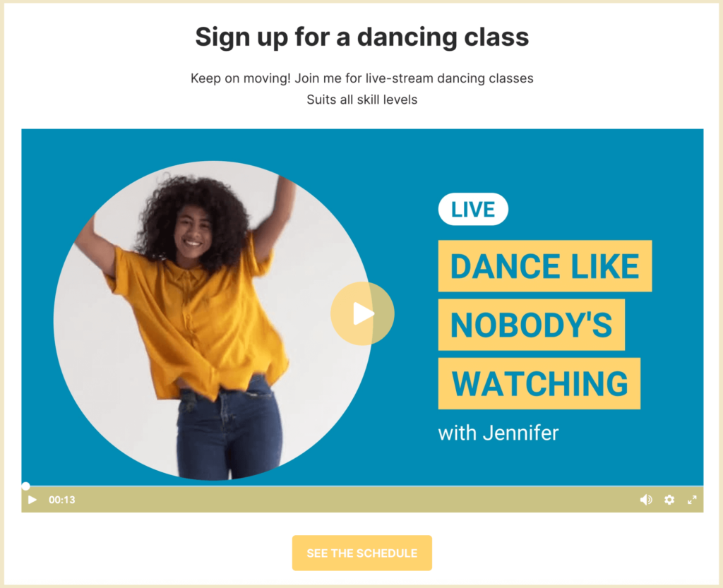 视频着陆页示例