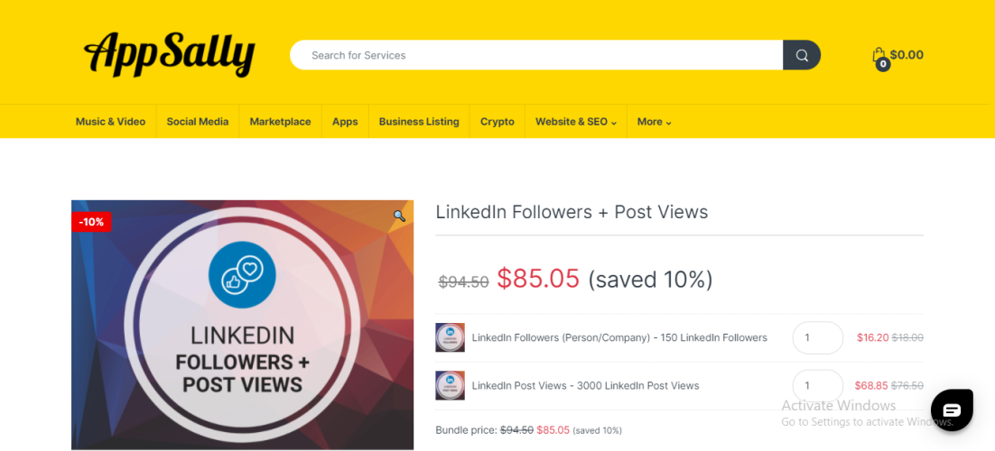 Appsally - Linkedin görünümleri satın alın