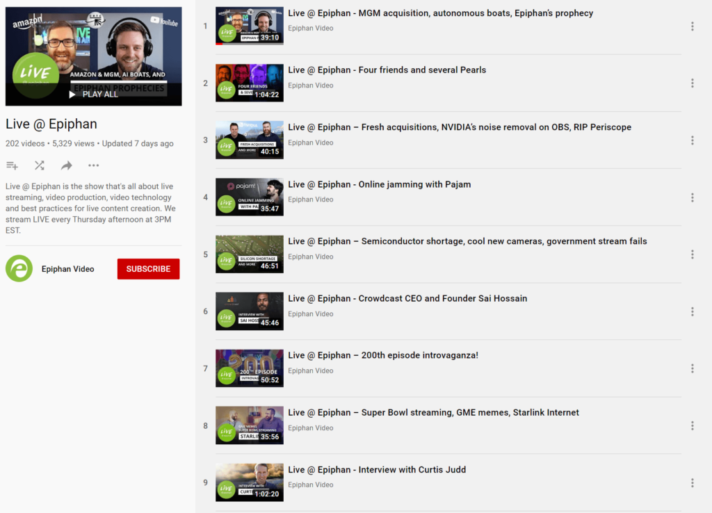 programas de transmisión en vivo consistentes