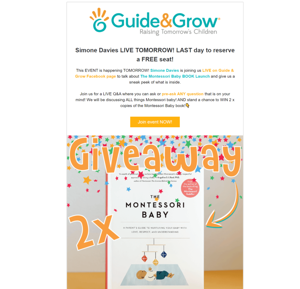 invitación de correo electrónico de transmisión en vivo