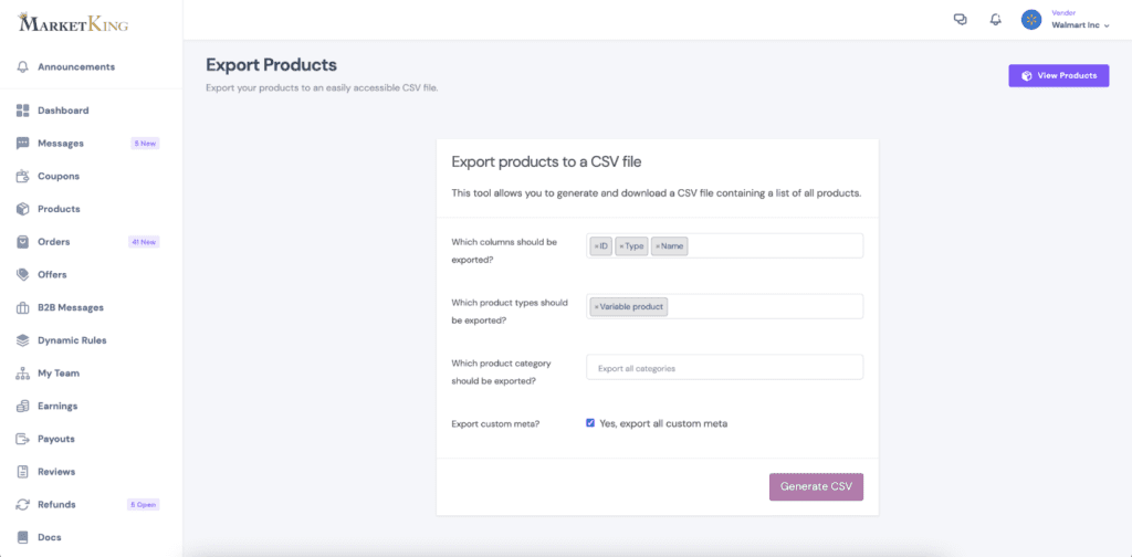 Import și export de produse vânzători