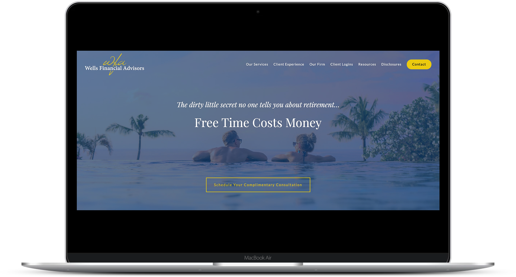 przykład strony internetowej doradcy finansowego cta, studnie doradców finansowych