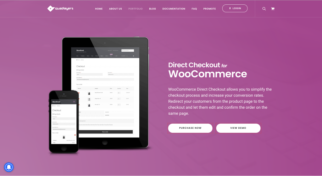 Checkout de uma página do WooCommerce