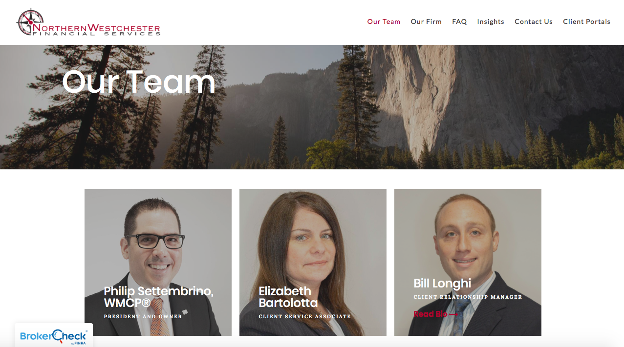 Strona zespołu usług finansowych Northern Westchester