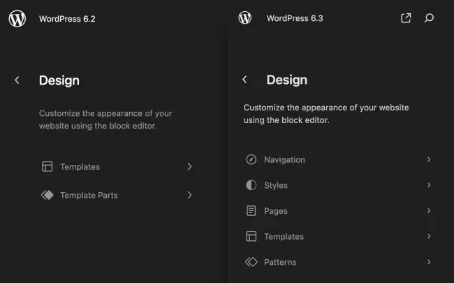Comparație de navigare WordPress