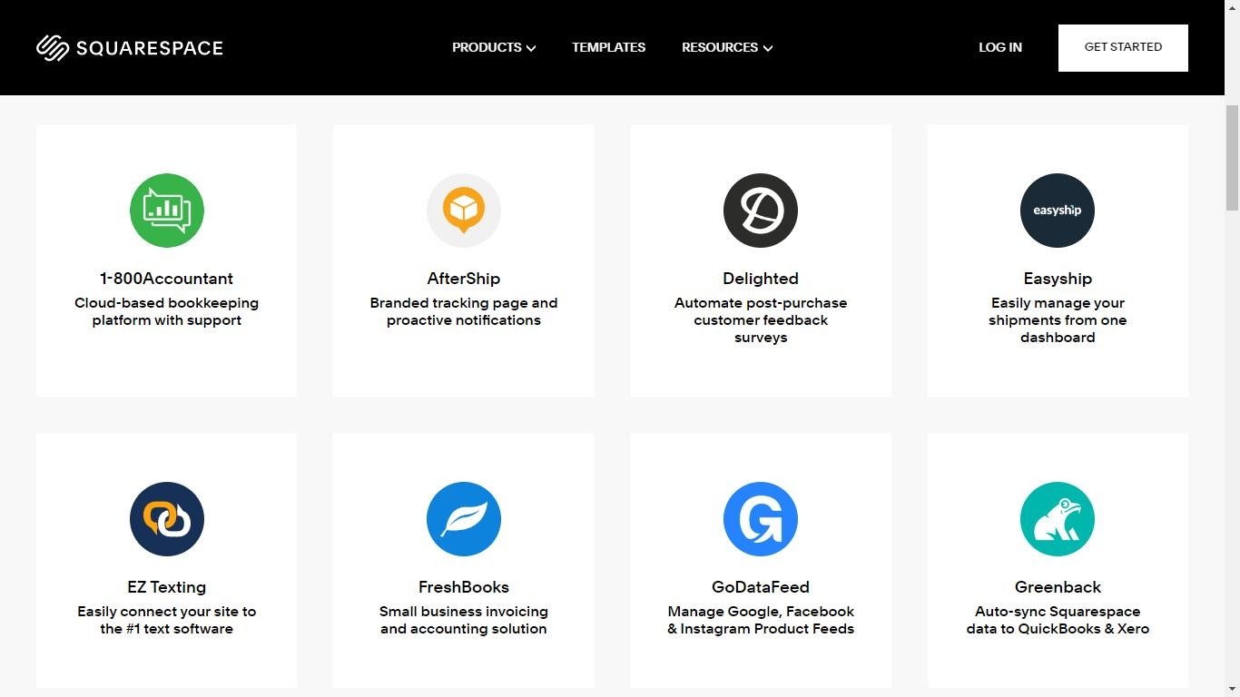 Loja de aplicativos Squarespace